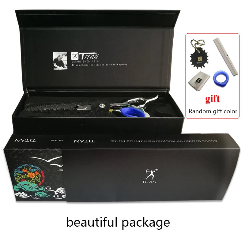 TITAN Professional barber tools hair scissor Cutting thinning hairdressing shear 5.0/5.5/6.0/6.5inch Japan 440C steel