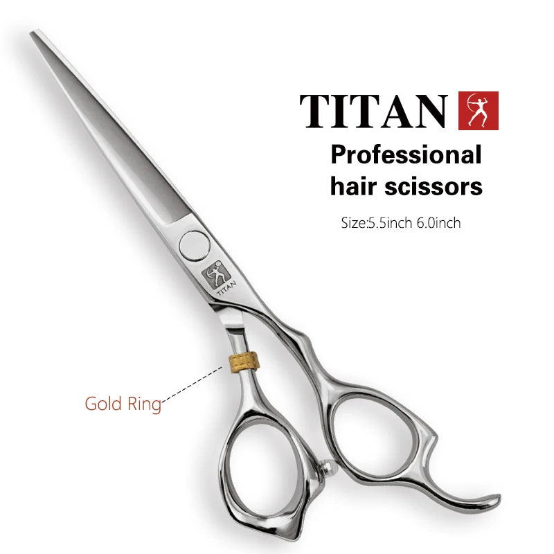 TITAN Professional barber tools hair scissor Cutting thinning hairdressing shear 5.0/5.5/6.0/6.5inch Japan 440C steel
