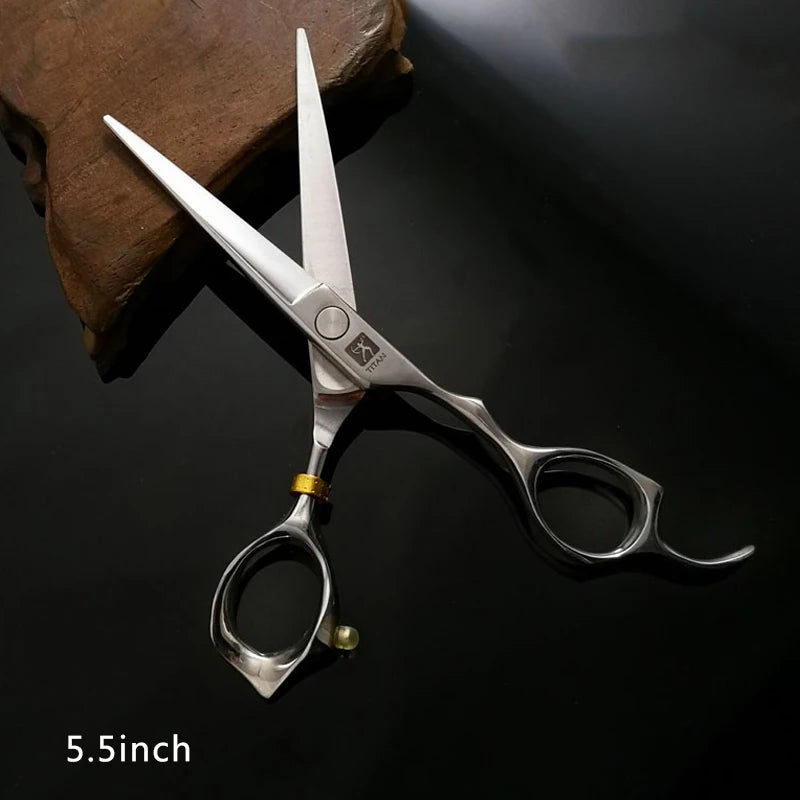 TITAN  Professional barber tools hair scissor Cutting thinning hairdressing shear 5.0/5.5/6.0/6.5inch Japan 440C steel