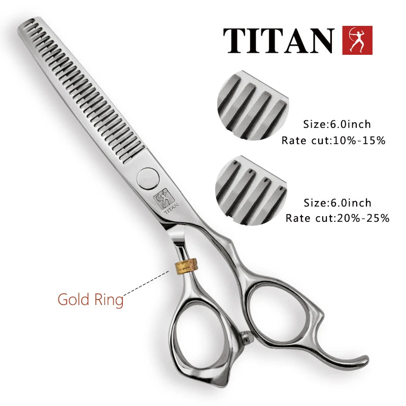 TITAN  Professional barber tools hair scissor Cutting thinning hairdressing shear 5.0/5.5/6.0/6.5inch Japan 440C steel